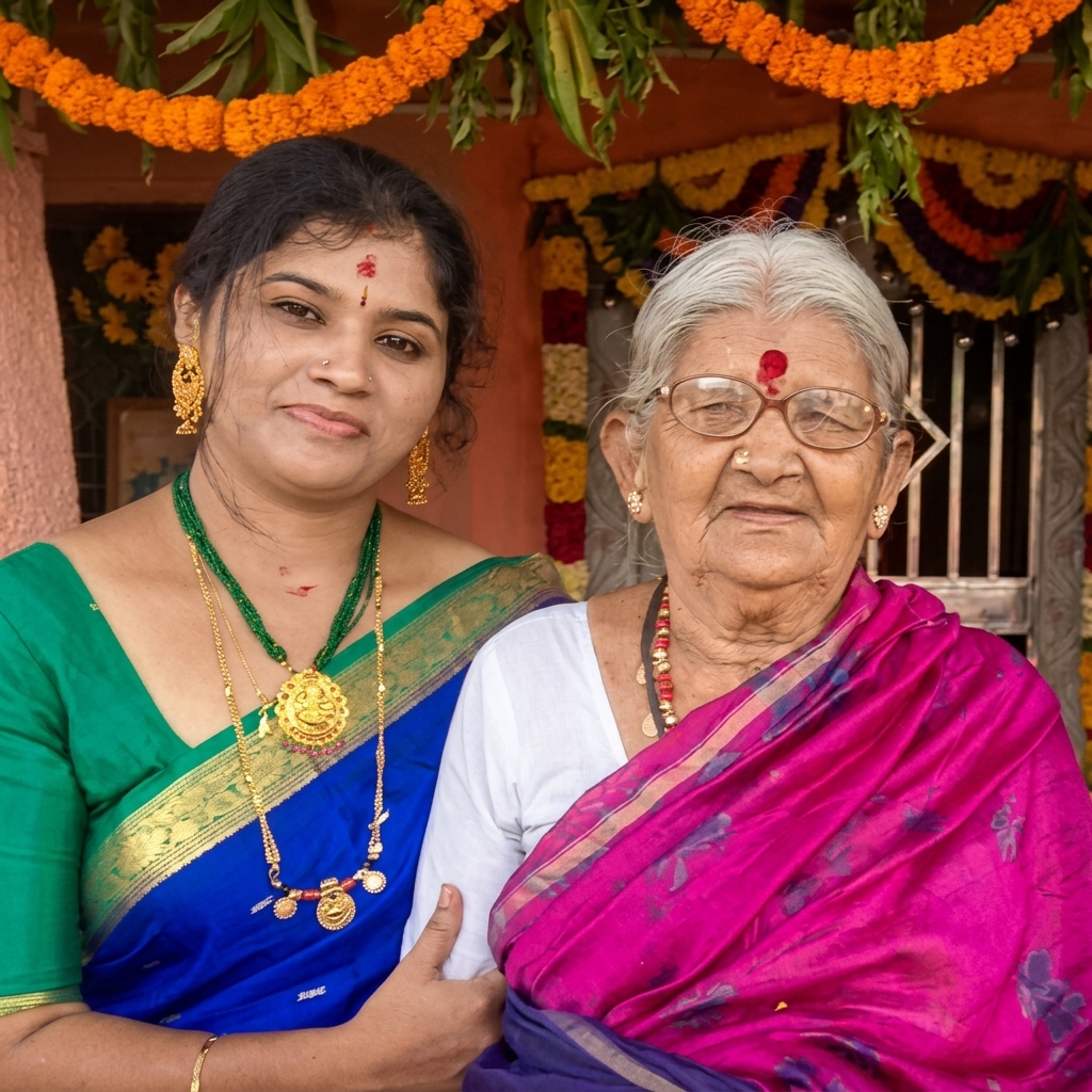 Founder Asha Krishna with her Grandmother Poorna